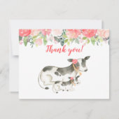 乳牛のフローラ牡丹ありがとう 招待状 (正面)