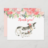 乳牛のフローラ牡丹ありがとう 招待状 (正面/裏面)