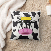乳牛のプリントパターンのおもしろいで熱狂するな牛Bull クッション (ブランケット)