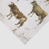 乳牛のヴィンテージのスタイルの古く素朴な牛 薄葉紙 (詳細)