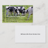 乳牛の牛の牧場の農場を搾り出すこと 名刺 (正面/裏面)