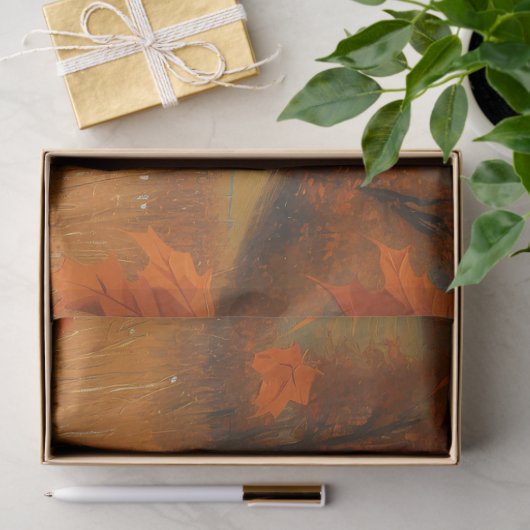 乳牛の秋の農場の風景のデコページ 薄葉紙 (ギフト)