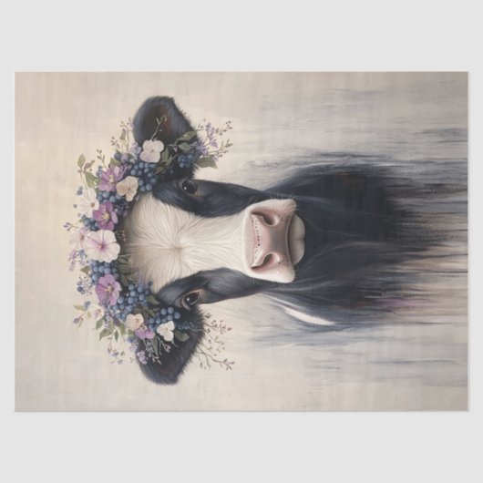 乳牛の紫色の花の冠の切り離し 薄葉紙 (正面)