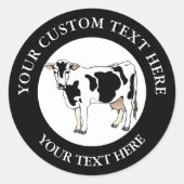 乳牛アイコンカスタムロゴ1.5 ラウンドシール (正面)
