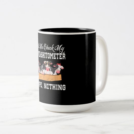 乳牛デザイン|おもしろい牛動物愛好家 ツートーンマグカップ (正面右)