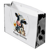 乳牛ハッピーバースデーホワイト ラージペーパーバッグ (裏面アングル)