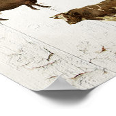 乳牛ヴィンテージスタイル老素朴牛 ポスター (角)