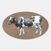 乳牛 楕円形シール (正面)