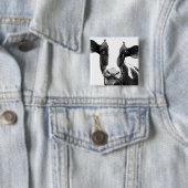 乳牛-白黒酪農場の子牛 缶バッジ (インサイチュ)