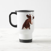 乳牛-色彩の鮮やかなブラウン及び白いホルスタイン トラベルマグ (左)