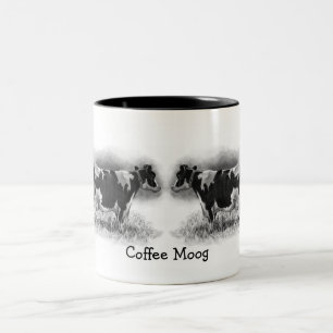 乳牛、鉛筆の芸術: 現実主義: コーヒー"moog " ツートーンマグカップ