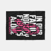 乳癌がピンクの乳癌を支持する認識度 フリースブランケット (正面(横))