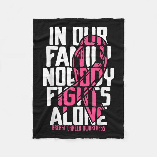 乳癌がピンクの乳癌を支持する認識度 フリースブランケット (正面)