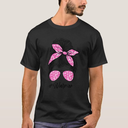 乳癌と戦うメッシーブンウォリアー認識度 Tシャツ (正面)