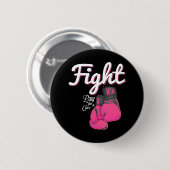 乳癌と闘う認識度ピンクボクシング手袋 缶バッジ (正面&裏面)