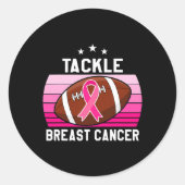 乳癌に取り組む男性の女性Tヴィンテージフットバル ラウンドシール (正面)