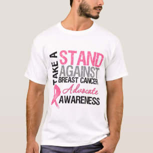 乳癌に対する立場を取って下さい Tシャツ