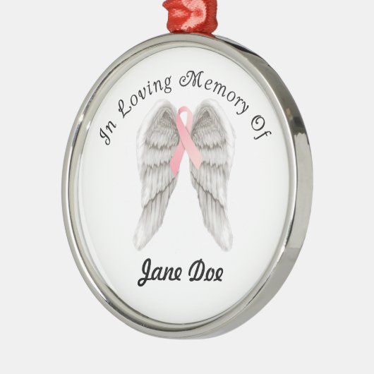 乳癌のための記憶天使の翼のオーナメント メタルオーナメント (左)