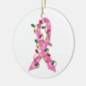 乳癌のクリスマスの照明のリボン セラミックオーナメント (左)