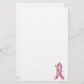 乳癌のクリスマスの照明のリボン 便箋 (正面/裏面)