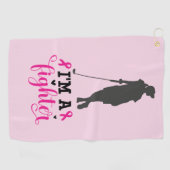乳癌のゴルファー女性認識度ピンク ゴルフタオル (横)