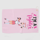 乳癌のゴルファー女性認識度ピンク ゴルフタオル (横)