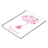 乳癌のノートピンクのリボンか生命の樹 ノートブック (左側)