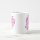 乳癌のバニーのマグ コーヒーマグカップ (中央)