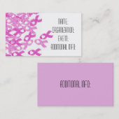 乳癌のピンクのビロードのリボンの名刺 名刺 (正面/裏面)