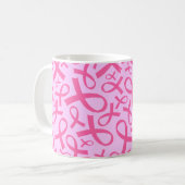 乳癌のピンクのリボンのギフトのマグ コーヒーマグカップ (正面左)