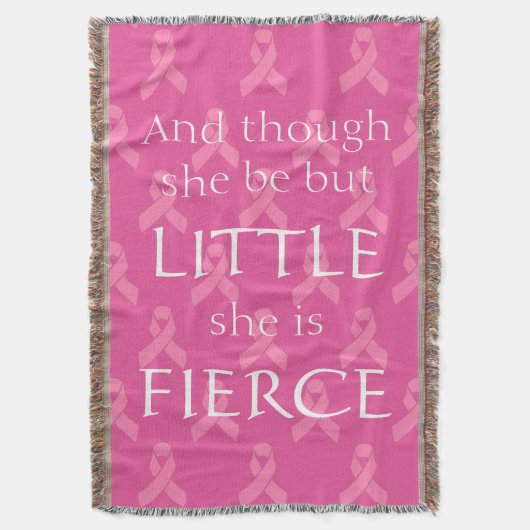 乳癌のピンクのリボンのブランケット スローブランケット (正面縦)