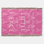 乳癌のピンクのリボンのブランケット スローブランケット (正面)
