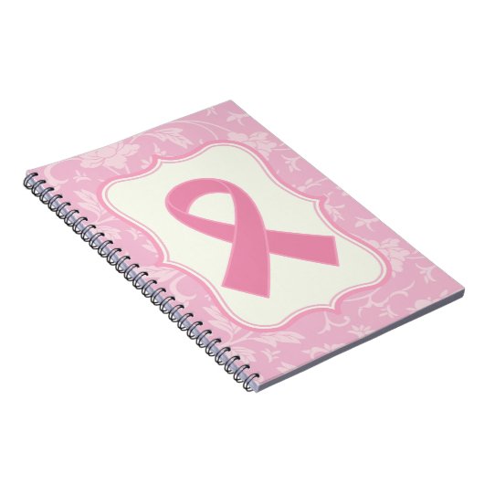 乳癌のピンクのリボンの恵みのギフト ノートブック (右側)