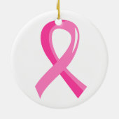 乳癌のピンクのリボン3 セラミックオーナメント (裏面)