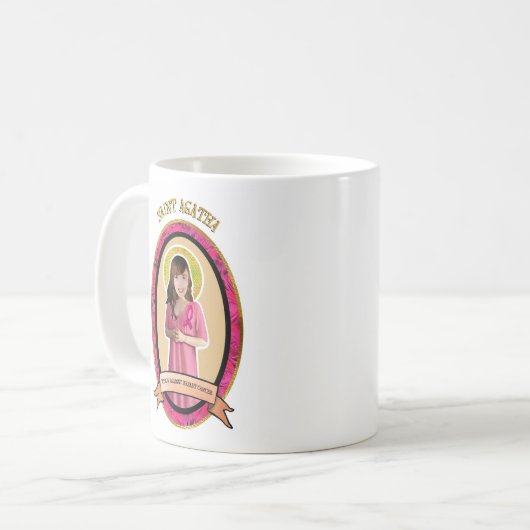 乳癌のマグに対するSt. Agathaの守護聖人 コーヒーマグカップ (正面左)