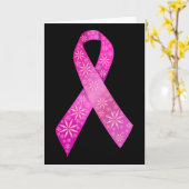 乳癌のリボン カード (黄色い花)