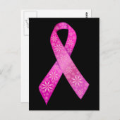 乳癌のリボン ポストカード (正面/裏面)