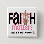 乳癌の信頼の問題の十字1 缶バッジ (正面)