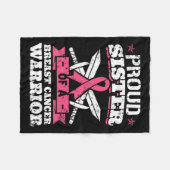 乳癌の姉妹の戦士ピンクの認識度リブ フリースブランケット (正面(横))