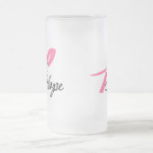 乳癌の希望のリボン フロストグラスビールジョッキ (中央)