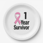 乳癌の年間編集 – 1年 ペーパープレート (正面)