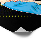 乳癌の強いピンクのリボンRosie The Riveter ポスター (角)