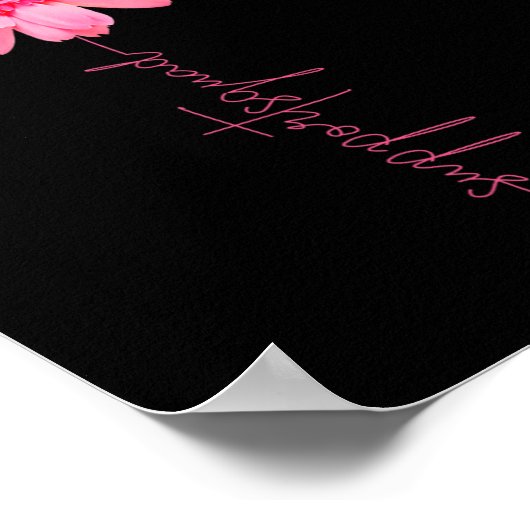 乳癌の戦士サポート分隊ひまわりピンク ポスター (角)