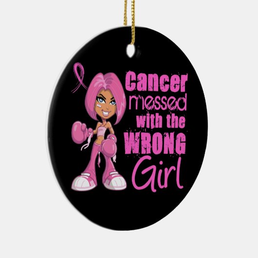 乳癌の戦闘の女の子1 セラミックオーナメント (右)