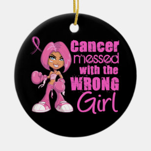 乳癌の戦闘の女の子1 セラミックオーナメント