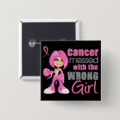 乳癌の戦闘の女の子1 缶バッジ (正面&裏面)