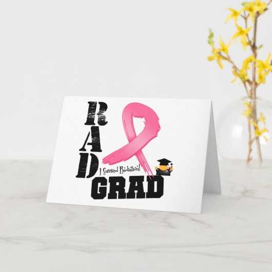 乳癌の放射線療法の素晴らしいの卒業生 カード (黄色い花)