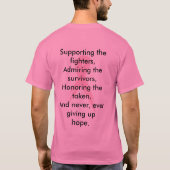乳癌の歩行のTシャツ Tシャツ (裏面)