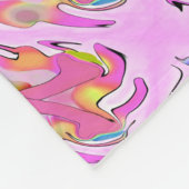 乳癌の水彩画のピンクのリボン毛布 フリースブランケット (角)