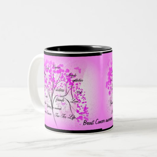乳癌の生命の樹 ツートーンマグカップ (正面左)